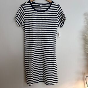Old Navy Navy Nautical Striped T-shirt Cotton Dress